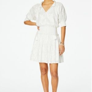 Roller Rabbit Lurex Fil Coupe Fiorella Silver dress Size S